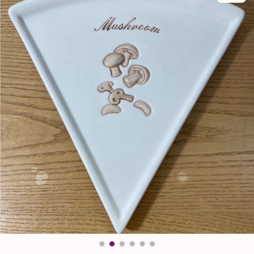 Pottery Barn White Ceramic Mushroom Plate